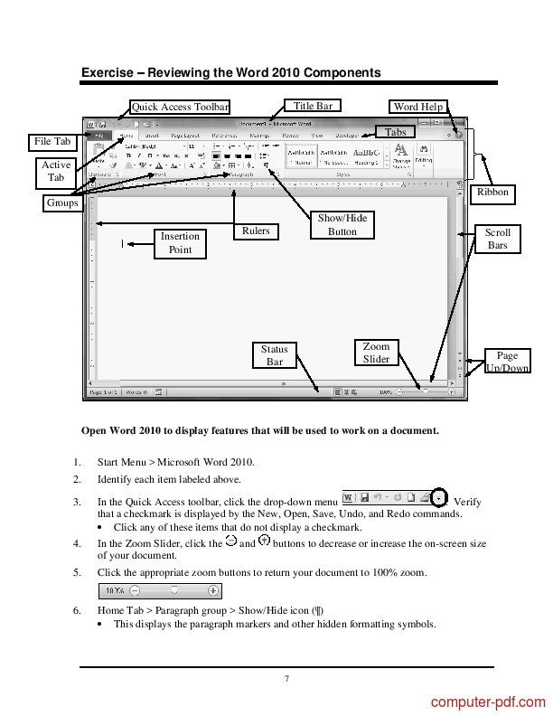 ms office word 2010 tutorial pdf free download