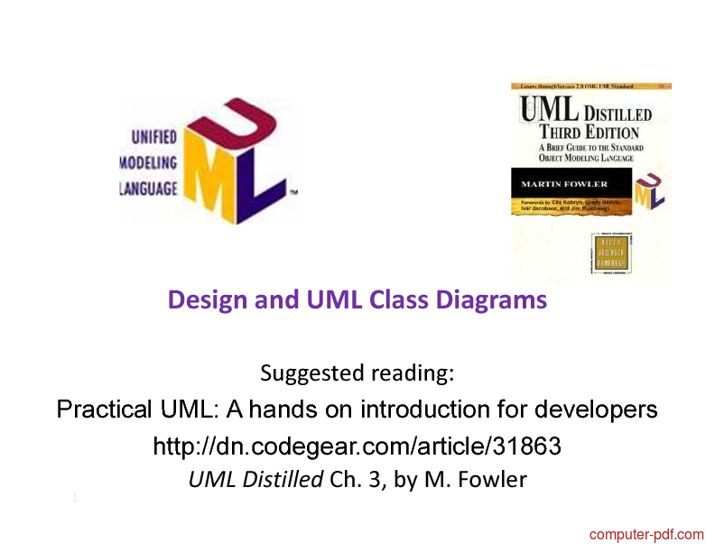 [PDF] Design and UML Class Diagrams free tutorial for Beginners