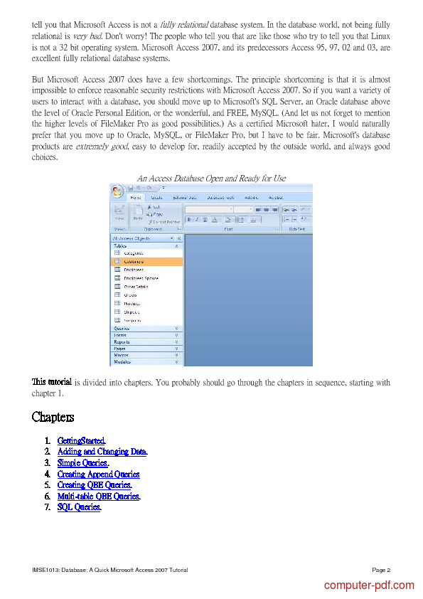 Sandy envelope Absolute PDF] A Quick Microsoft Access 2007 free tutorial for Beginners