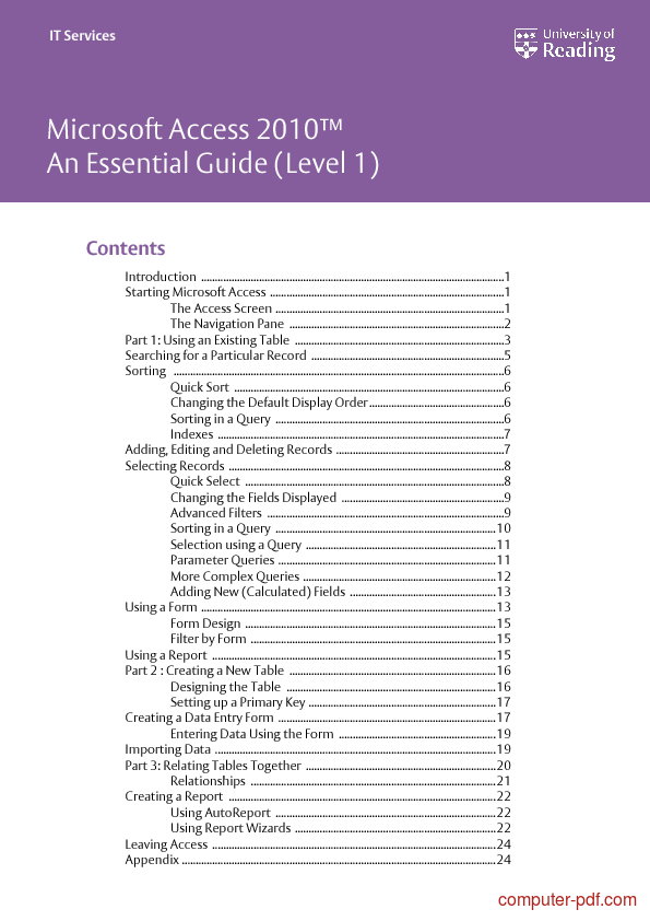 ms access 2013 tutorial pdf