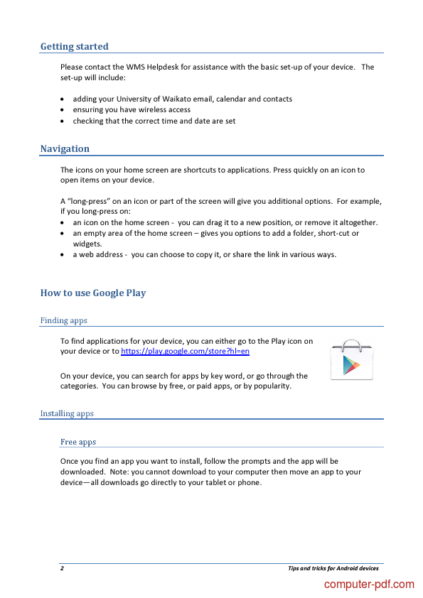 [PDF] Tips and tricks for Android devices free tutorial for Beginners