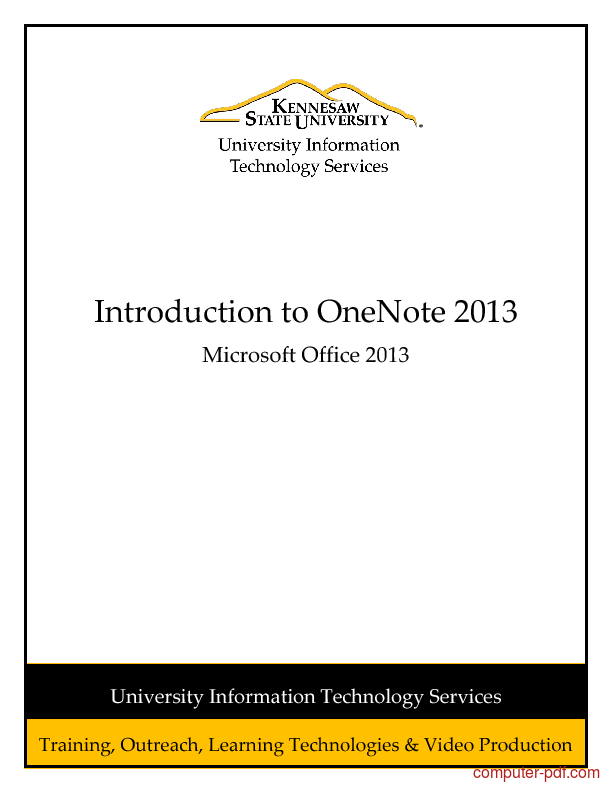 Introduction to OneNote 2013 1