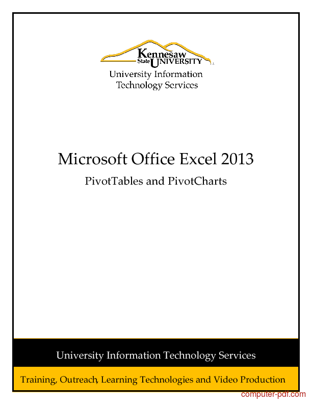 pdf excel 2013 pivottables and pivotcharts free tutorial for advanced