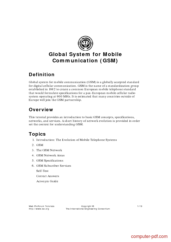 Global System for Mobile Communication GSM