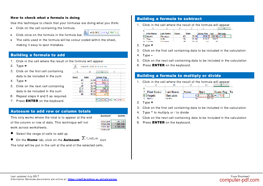 Pdf Excel Formula Functions Quick Reference Free Tutorial For Beginners Pdf Excel Formula Functions Quick Reference Free Tutorial For Beginners
