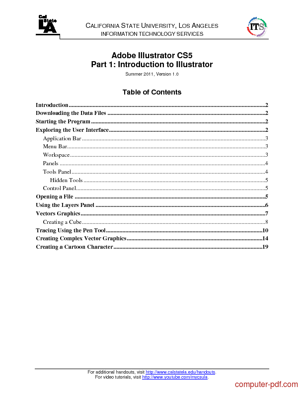 Pdf Adobe Illustrator Cs5 Part 1 Introduction Free Tutorial For