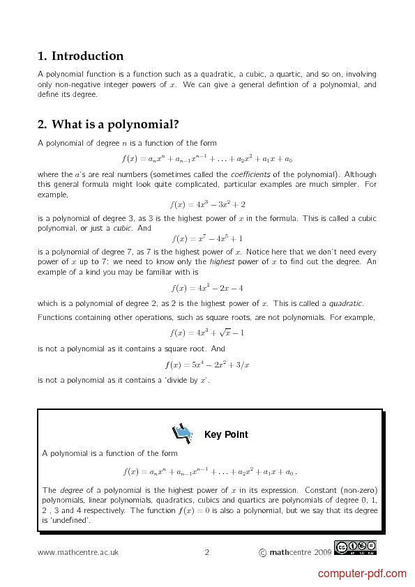 PDF Télécharger polynomial function examples Gratuit PDF | PDFprof.com