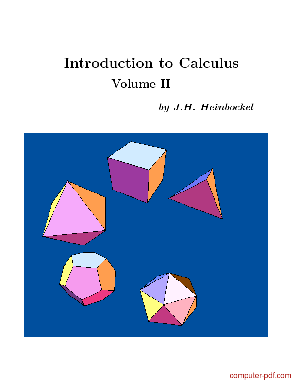 Pdf Introduction To Calculus Volume 2 Free Tutorial For Intermediate