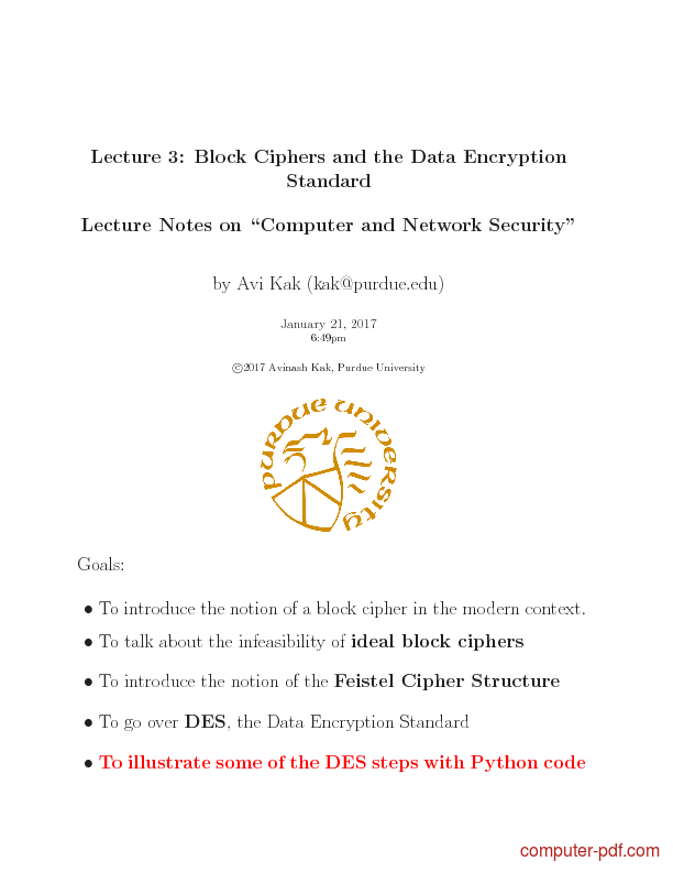 PDF Block Ciphers and the Data Encryption free tutorial ...