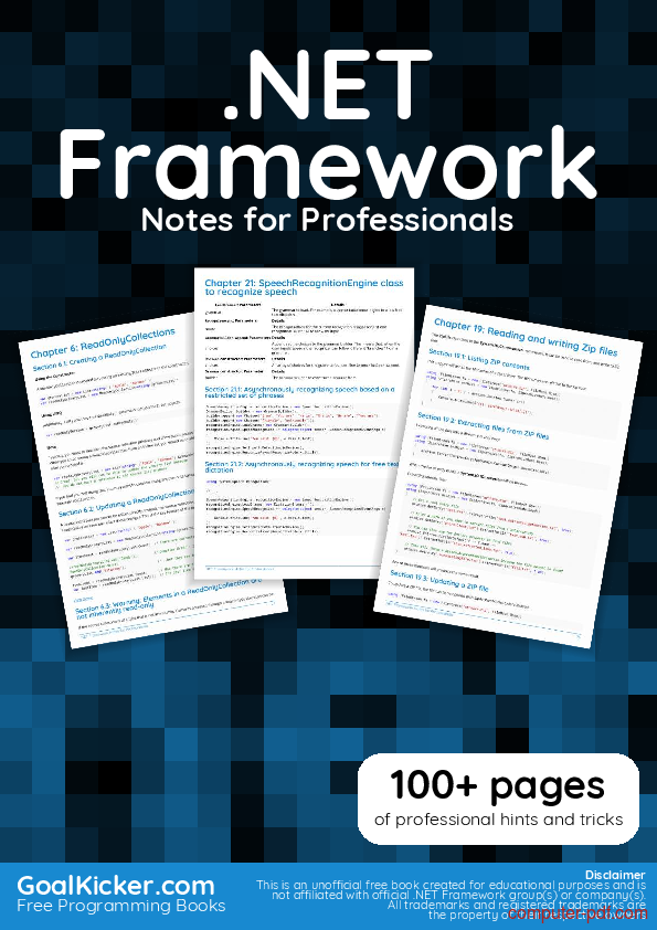  pdf net framework notes for professionals book free tutorial for