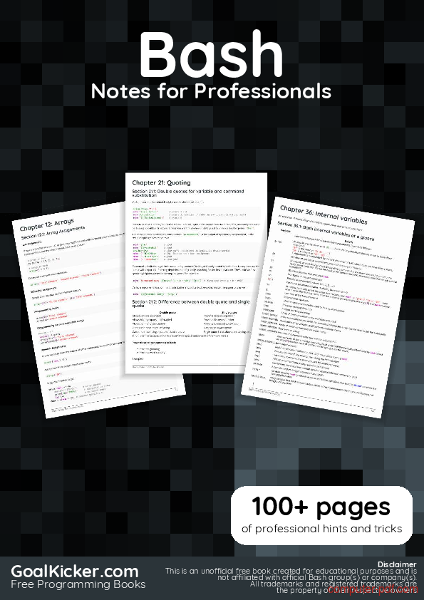 Pdf Bash Notes For Professionals Book Free Tutorial For Beginners