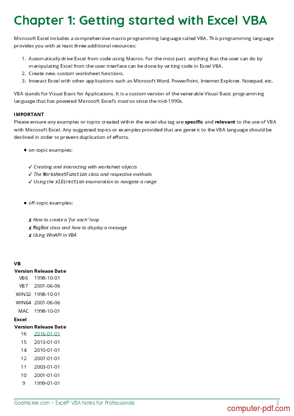 excel vba tutorial pdf