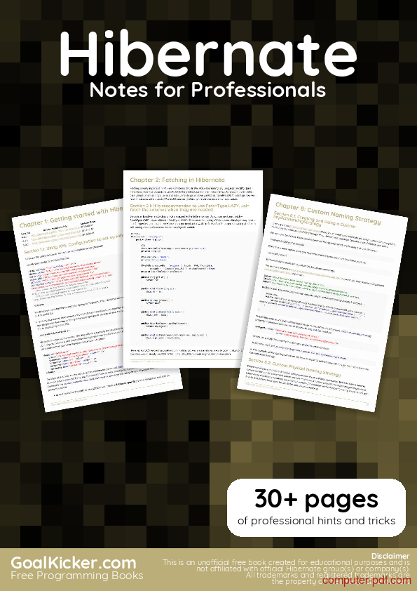 pdf  hibernate notes for professionals book free tutorial for beginners