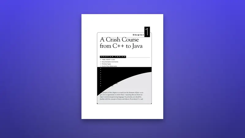A Crash PDF Course from C++ to Java — PDF cover