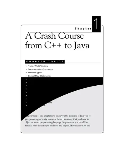 Cover of the A Crash Course from C++ to Java PDF