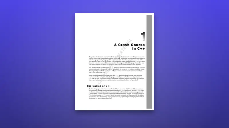 A Crash Course in C++ PDF - Essential Skills — PDF cover