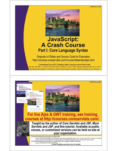 Cover of the JavaScript: A Crash Course PDF