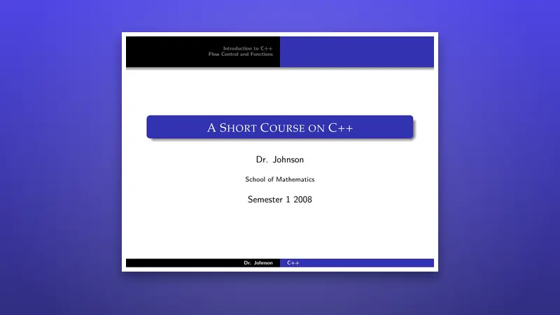 A Short Course on C++ PDF: Master Essential Programming Skills — PDF cover