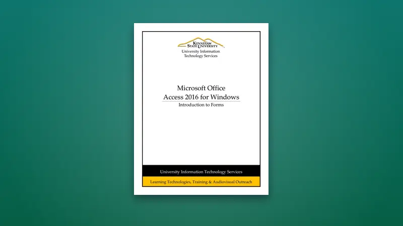 Access 2016 PDF - Introduction to Forms — PDF cover