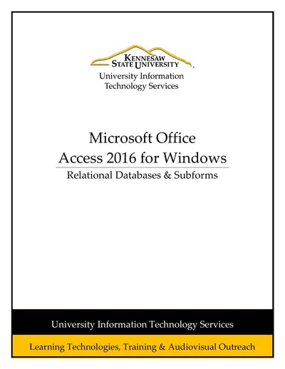 Access 2016 - Relational Databases & Subforms — free PDF cover