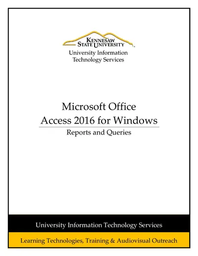 Cover of the Access 2016 - Reports & Queries PDF