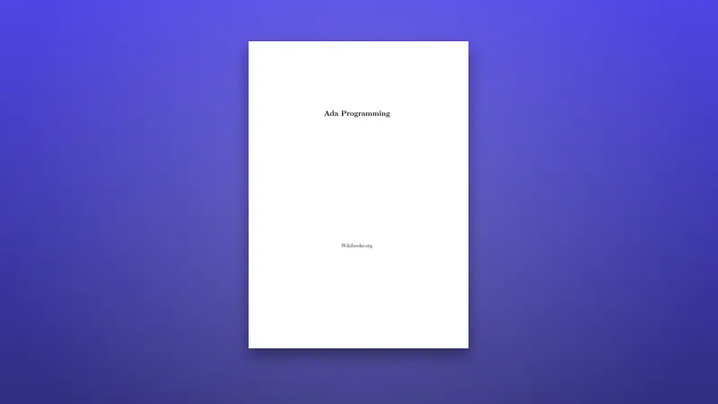 Ada Programming PDF: Complete Beginner's Guide to Coding — PDF cover