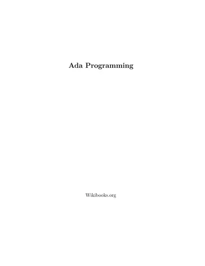 Cover of the Ada Programming PDF