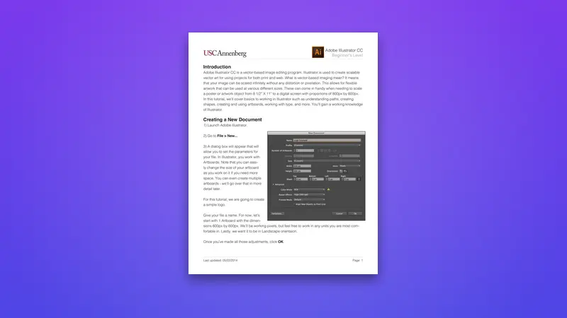 Adobe Illustrator CC PDF: Complete Beginner's Guide to Design — PDF cover