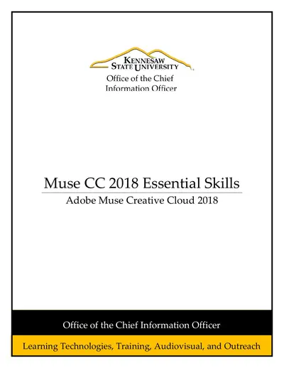 Cover of the Adobe Muse CC 2018 Essential Skills PDF