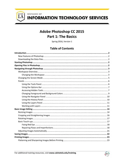 Cover of the Adobe Photoshop CC 2015 Part 1: The Basics PDF