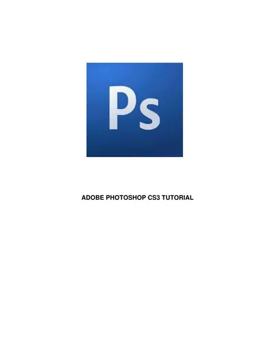 Cover of the Adobe Photoshop Tutorial PDF