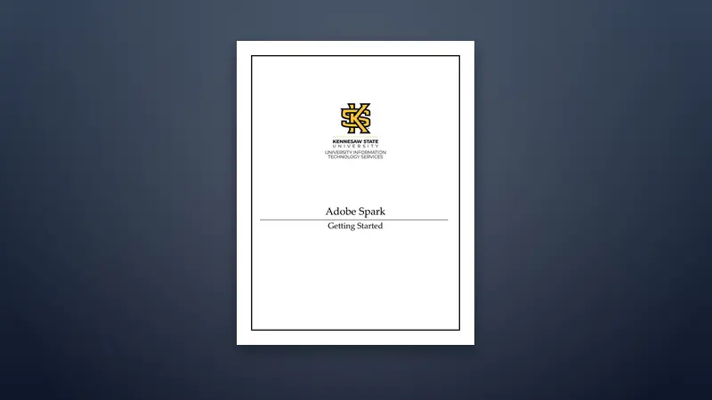 Adobe Spark Getting Started PDF: Beginner Quick Start — PDF cover