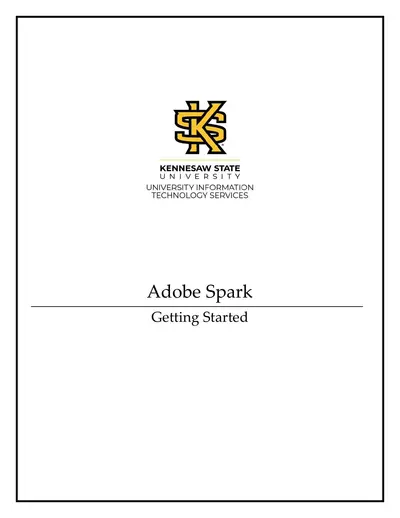 Adobe Spark Getting Started — free PDF cover