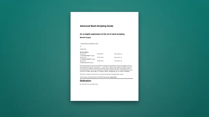 Advanced Bash-Scripting Guide PDF: Practical Shell Mastery — PDF cover