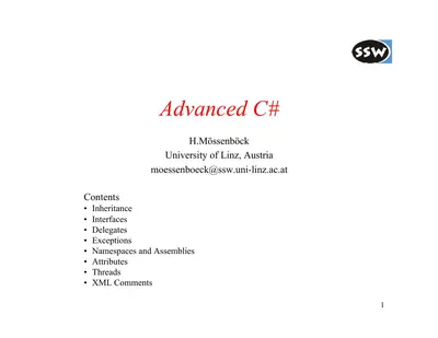 Advanced CSharp (C#) — free PDF cover