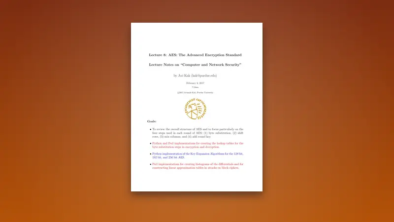 AES: The Advanced Encryption Standard — Free PDF — PDF cover