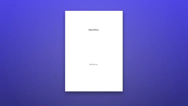 Algorithms: Techniques for Efficient Problem Solving — PDF cover