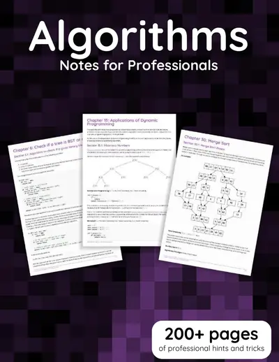 Algorithms Notes for Professionals book — free PDF cover