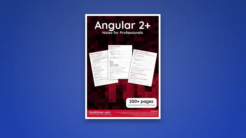 Angular 2+ PDF Notes for Professionals book — PDF cover