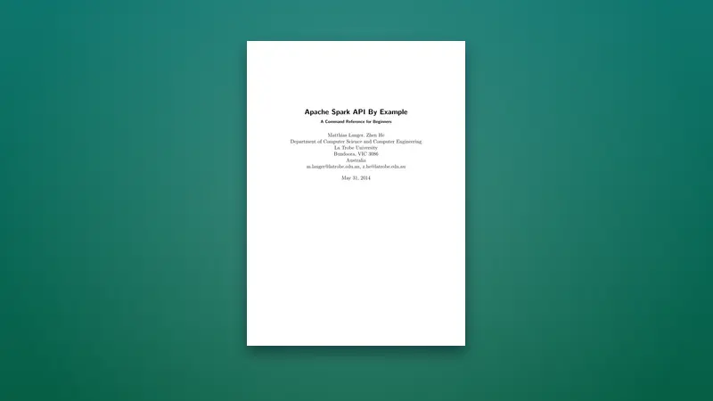 Apache Spark API By Example — Practical Guide — PDF cover