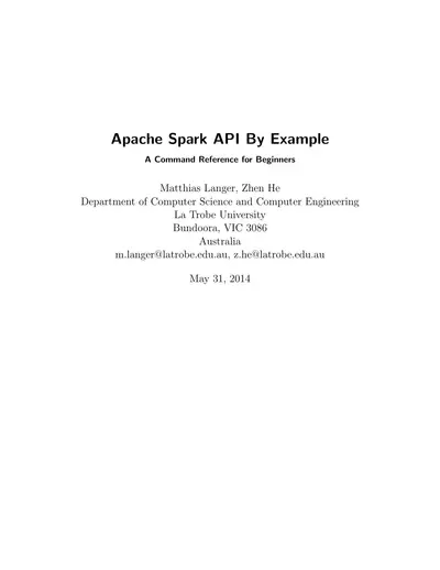 Apache Spark API By Example — free PDF cover