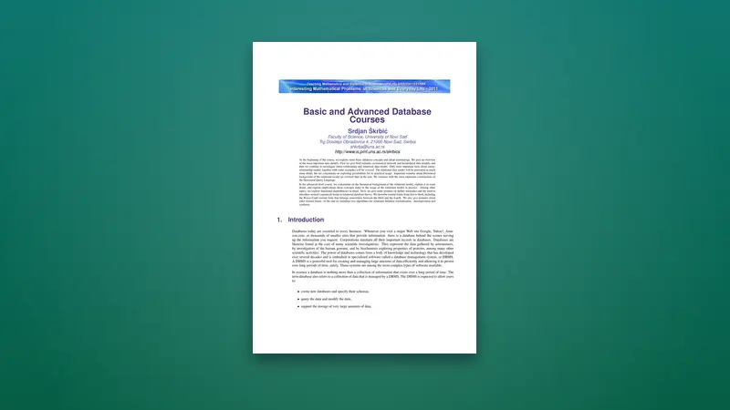 Basic and Advanced Database: SQL & Relational Model — PDF cover