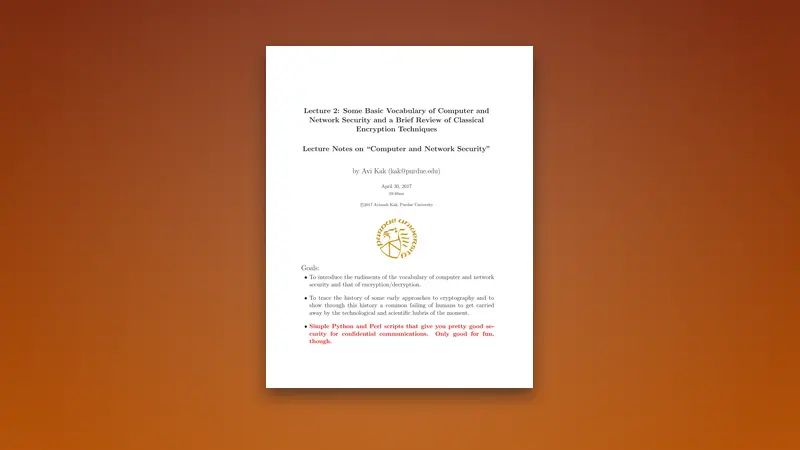 Basic Vocabulary of Computer and Network Security — Free PDF — PDF cover