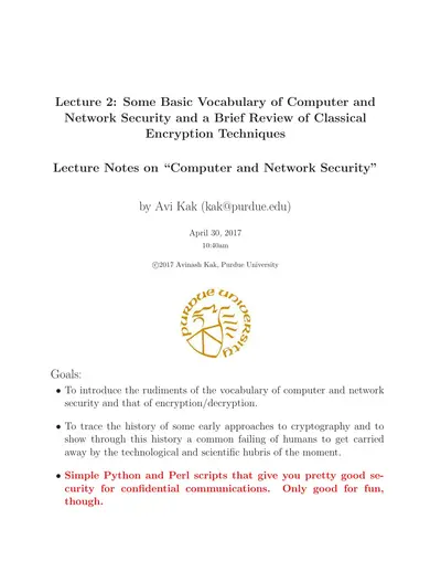 Basic Vocabulary of Computer and Network Security — free PDF cover