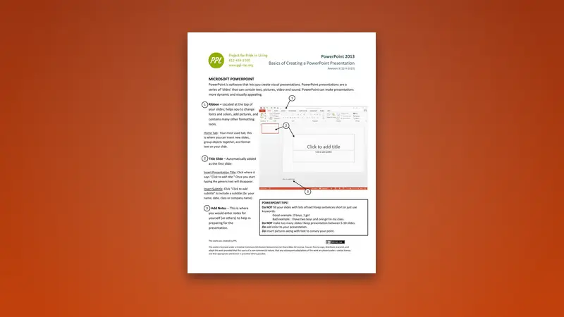 Basics of Creating a PowerPoint 2013 Presentation — PDF cover