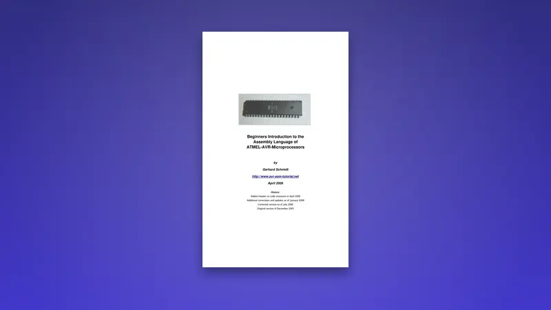 Introduction to the AVR Assembly Language — PDF cover