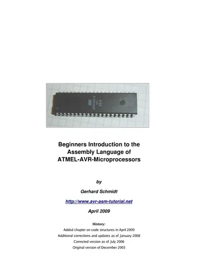 Cover of the Introduction to the AVR Assembly Language PDF
