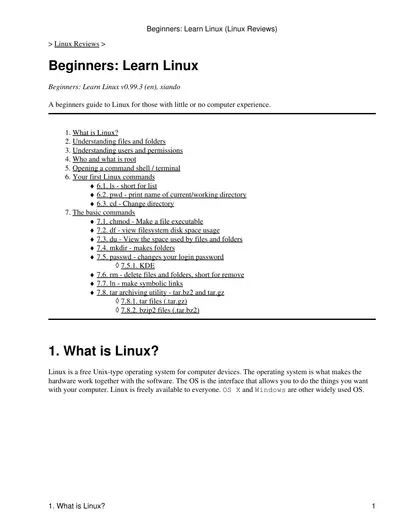Cover of the Beginners: Learn Linux PDF