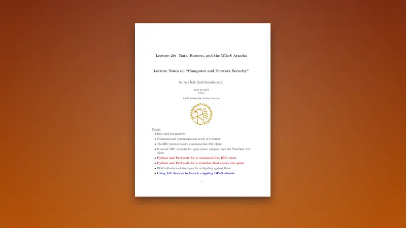 Bots, Botnets, and the DDoS Attacks — Free PDF — PDF cover