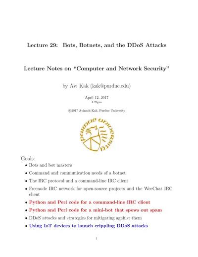 Cover of the Bots, Botnets, and the DDoS Attacks PDF